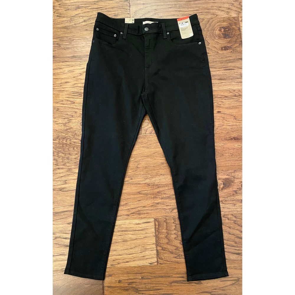 Levis 721 High Rise Skinny Jeans Womens 34x30 Black Denim Pants New